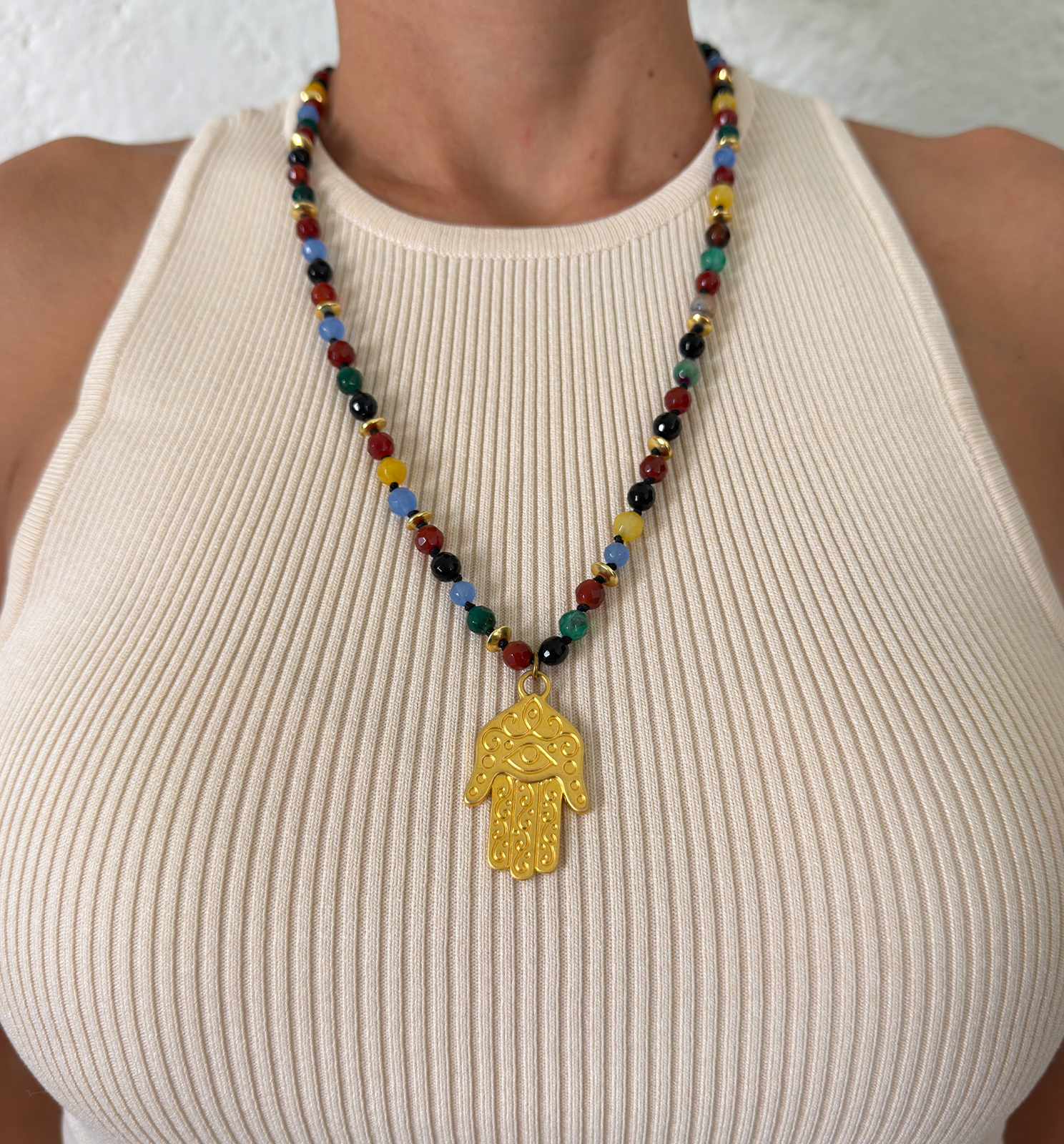 Collar Hamsa Coloré